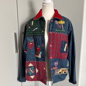 Vintage Patchwork Denim Back to School Keren Hart Jacket